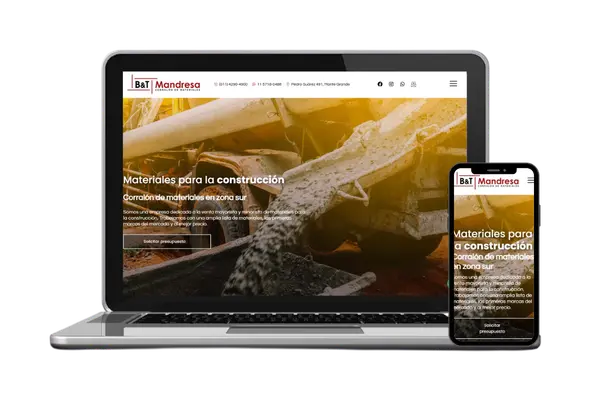 Diseño web para ByT Materiales Mandresa — Diseño Web · Dastel