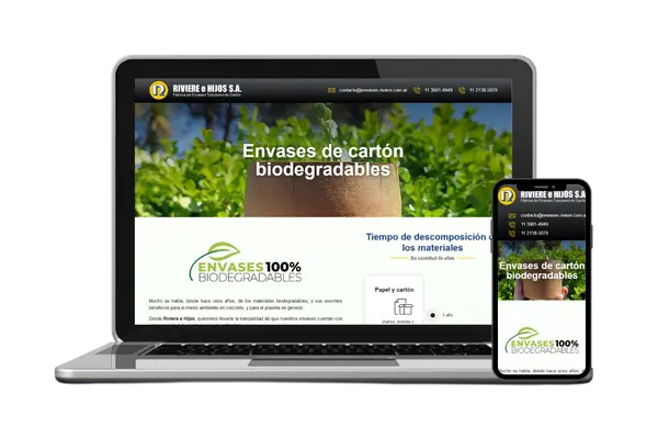 Diseño web para Envases Riviere — Diseño Web · Dastel