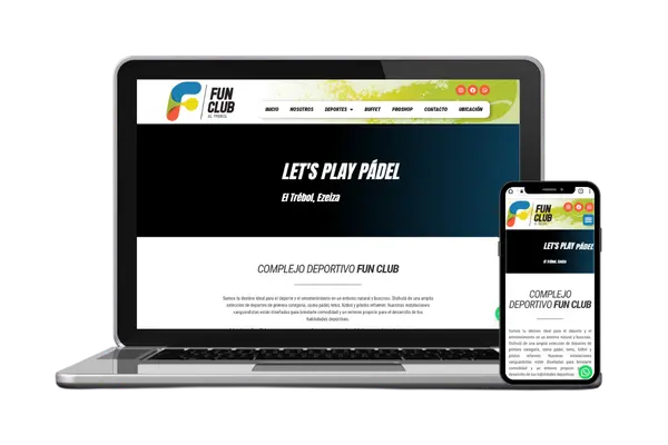 Diseño web para FunClub — Diseño Web · Dastel