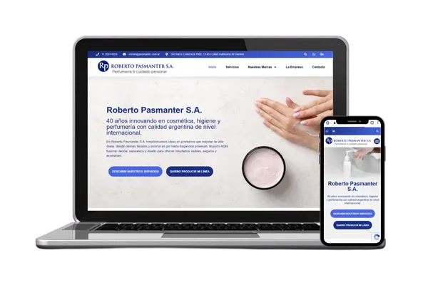 Diseño web para Pasmanter — Diseño Web · Dastel